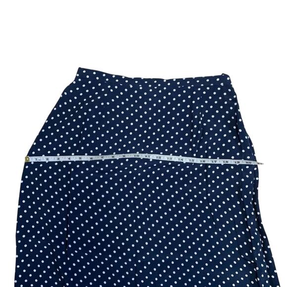 JM Collection Jennifer Moore Midi Skirt Polka Dot indigo harvest sun blue sz 10 - Picture 8 of 12